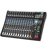 XTUGA 120CT 12 Channel Mixer Professional Sound Controller Audio Interface with Digital Effects 4...