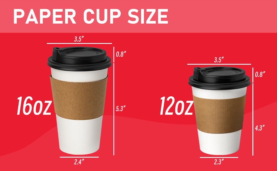 Disposable Paper Cups with Lids and Sleeves