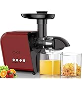 KOIOS Juicer, Masticating Slow Juicer Extractor with Reverse Function, Cold Press Juicer Machine ...