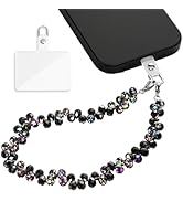 DELIRSTYIN Beaded Phone Wrist Strap, Brilliant Phone Lanyard with Tether Tab, Cellphone Charm Bra...
