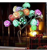 COLORLIFE Tabe Lamp Color Changing Flower Tree Rose lamp with Remote Control with Timer Christmas...
