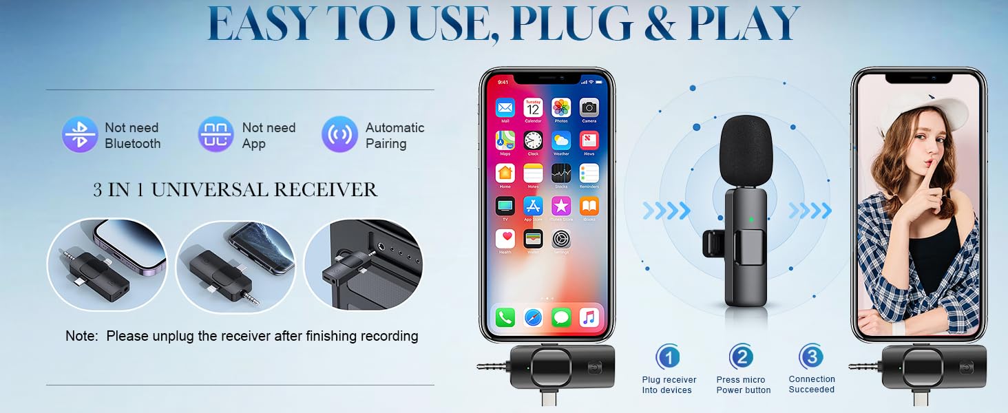 Wireless Lavalier Microphones for iPhone