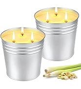 Citronella Candles Outdoor, 34OZ Large Citronella Candle for Patio, 3 Wicks Natural Soy Candle fo...