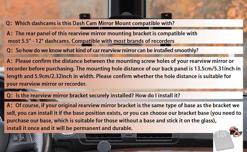 Rear View Mirror Back Plate Panel