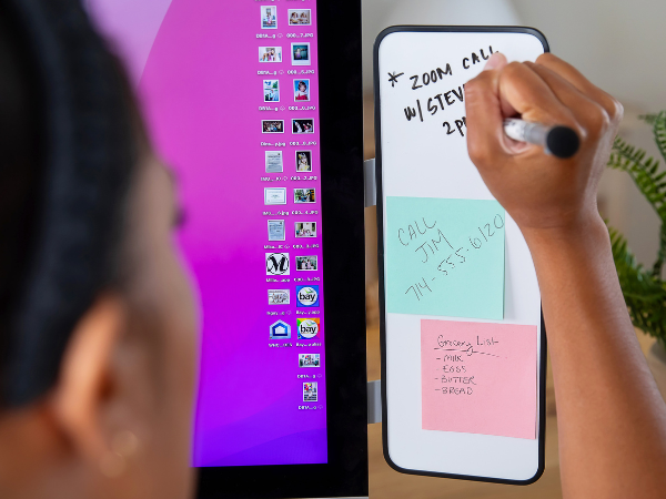 desk mirror whiteboard memo board document holder post-it note holder laptop phone holder dry erase