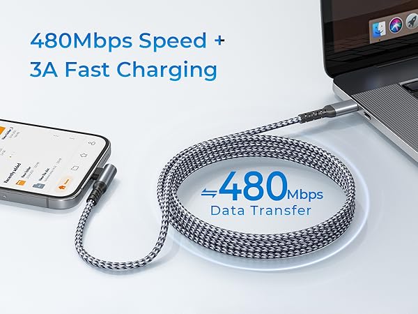 3A Fast iphone charging cord