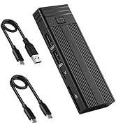 Fanblack 2 in 1 M.2 NVMe SSD Enclosure Adapter Tool-Free, USB 3.2 Gen 2 10Gbps HDD Adapter MKey(B...