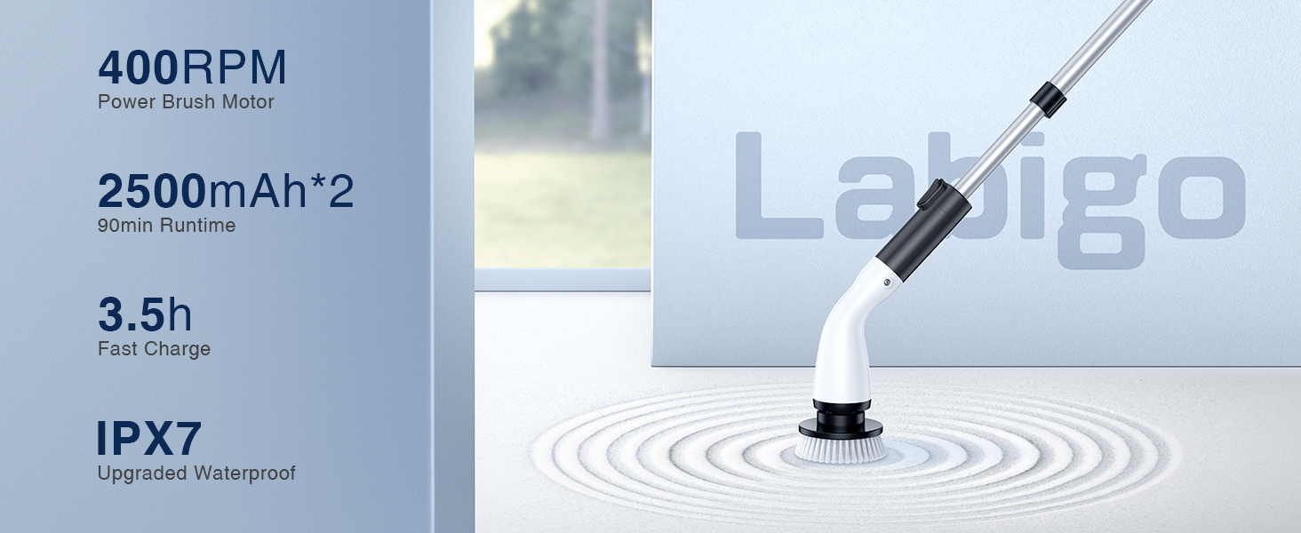 electric spin scrubber labigo cordless cleaning tool bathroom bathtub floor shower tile grout gift