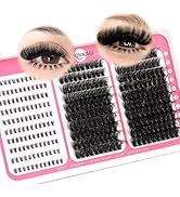 MOONKALI Lash Clusters 80D 100D Mix Individual Lashes Clusters With Bottom Eyelash Clusters 12-18...