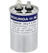 VEXUNGA 30uF 30 MFD 370VAC 440VAC 450VAC 50/60Hz CBB65 CBB65B C65R Run Start Capacitor for AC Uni...