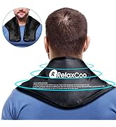 Neck Ice Pack Wrap, RelaxCoo Reusable Gel Ice Pack for Neck Shoulders, Cold Compress Therapy for ...