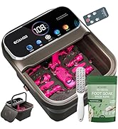 OOAMBB Collapsible Foot Spa with Heat, Bubble,Temp Control,Remote Control, Color Touch Screen Foo...
