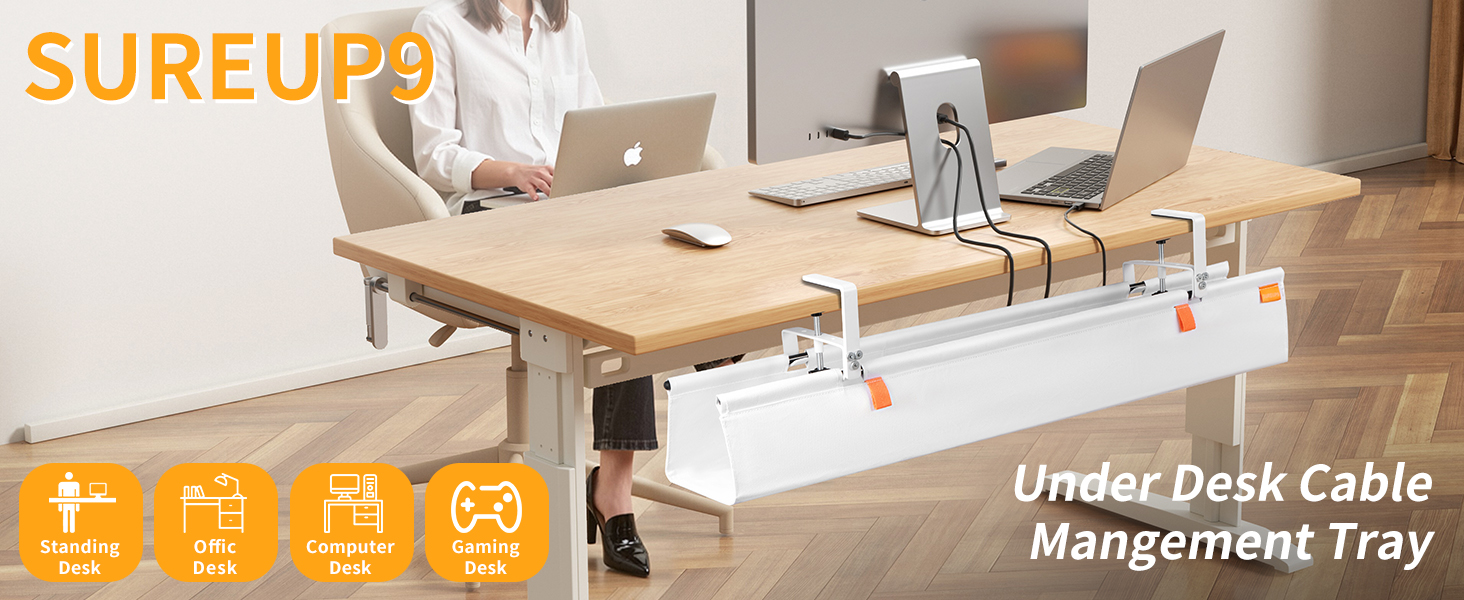 under desk cable management tray