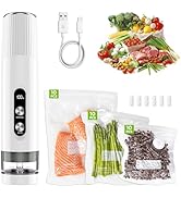 Odilona Compact Vacuum Sealer for Food, Cordless Handheld Vacuum Sealer Machine with 30 Reusable ...