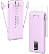 charmast Portable Charger with Built-in Cables &amp; Wall Plug, 10000mAh Portable Power Bank, Externa...