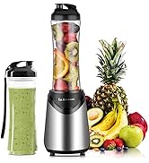 Smoothies Blender Personal Size 300 Watts with 2 Pieces 18 oz BPA Free Portable Travel Sports Bot...