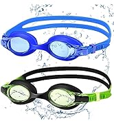 Starweh Kids Swim Goggles, 2 Pack Swimming Goggles No Leaking Anti Fog Kids Goggles for Boys Girl...