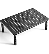 LORYERGO Monitor Stand, Monitor Riser 3 Height Adjustable, Laptop Stand Desk With Metal Vented Pl...