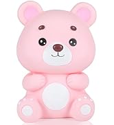 H&amp;W Lovely Bear Money Bank (Pink), Bear Piggy Bank, First Coin Bank, Best Christmas Birthday for ...