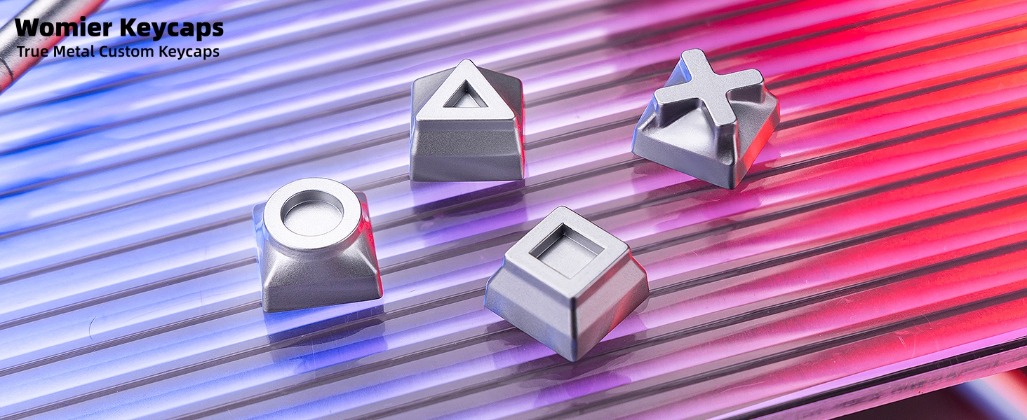 Womier Real Metal Custom Keycaps,WASD Keycaps for Mechanical Keyboard Cool Keycaps Keyboard Caps
