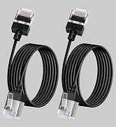 Dutevolns 2Pack Ultra Thin Cat 6A Ethernet Cable 1.6 Ft, Flexible &amp; Slim Rj45 Cat6a LAN Cord Giga...