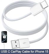 APAPATEK USB C Carplay Cable for iPhone 16 Pro 15 Pro, USB A to USB C Cable Nylon Braided Cord fo...