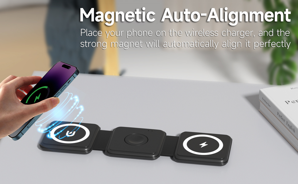 3 in 1 charging station apple, iphone charger, foldable charger, wireless charger