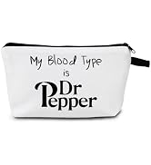MoCaliduccious My Blood Type Is Dr Pepper Makeup Bag for Women Travel Cosmetic Organizer Bag Teac...