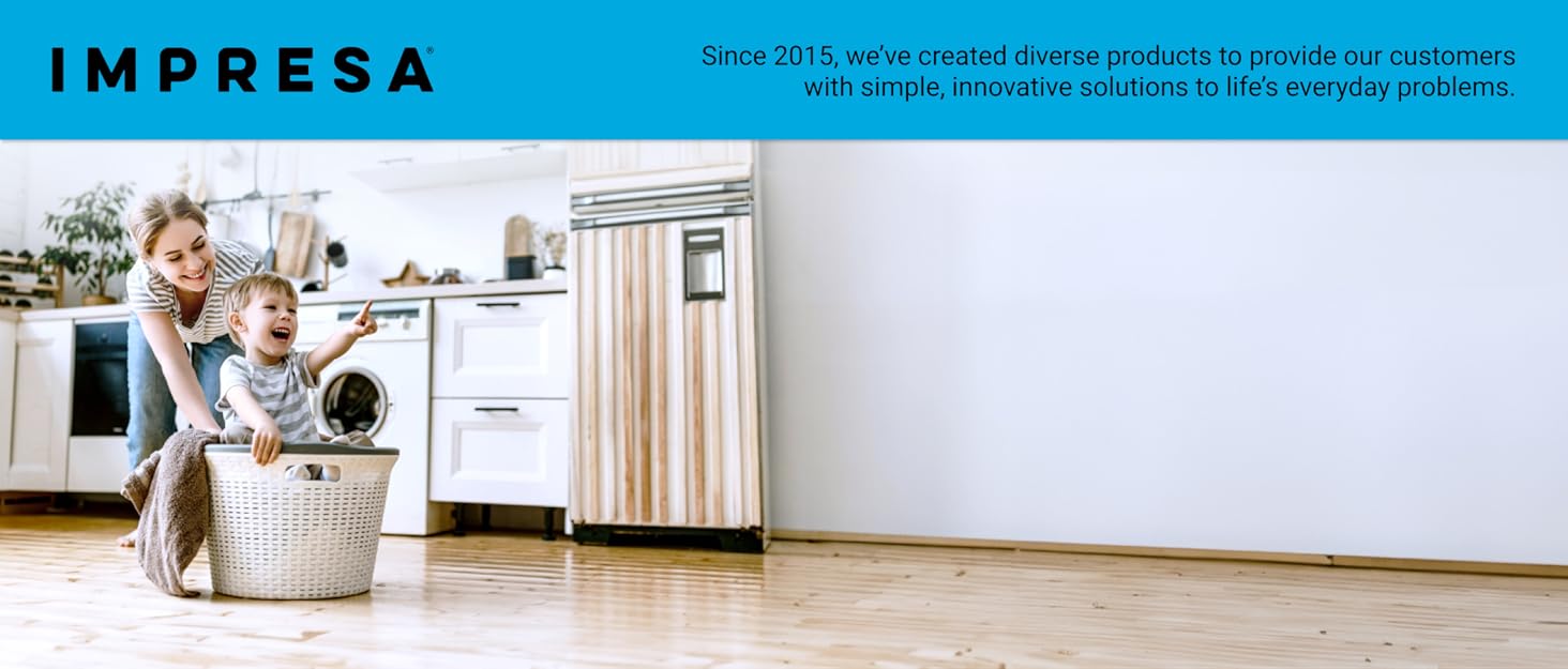 Impresa brand logo with mother and son playing in the kitchen