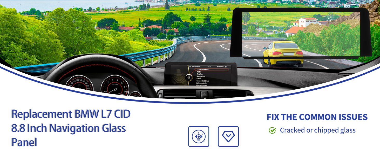 BMW L7 3 Series F30 F31 F32 F33 F34 F36 NBT Navigation Display Glass panel touch Screen REPLACEMENT