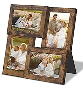 DUENPY 4x6 Collage Picture Frame Tempered Glass Front, Displays Four 4x6 Photo, Family Photo Coll...