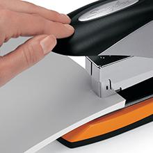 Optima 70 stapling a stack of papers
