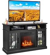 ARLIME 48 Inch Electric Fireplace TV Stand, Fireplace Heater with Mantel, 18 Inch Fireplace Inser...