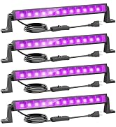 Meloght 42W Black Light Bar, 36 LEDs Blacklight Flood Light with Plug, Switch and 5ft Cable, Blac...
