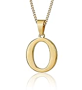 Suweibuke Initial Necklace for Men Women Boys Girls, 18K Gold Plated 26 Letters Pendant Necklace,...