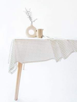 tablecloth charcoal grid checkered gingham cotton