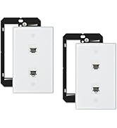iwillink 10Gbps Ethernet Wall Plate Cat6A, 2-Port Ethernet Wall Plate and Jack Outlet, Keystone R...