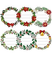 G2PLUS 120Pcs Christmas Gift Stickers - 2 Inch Round Writable Self-Adhesive Stickers, Christmas H...