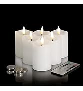 Eywamage White Flameless Votive Candles with Remote Batteries, 2x3 inch Flickering Small LED Wax ...