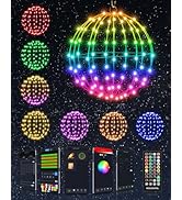 Smart RGB Outdoor Hanging Ball Lights - 11.8 inch 108LED Outdoor Color Changing Decorations Light...