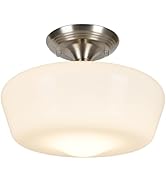 Rosient Schoolhouse Semi Flush Mount Ceiling Light Fixture, 12" Modern Hallway Ceiling Lamp with ...