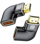 LUKFOCAB 8K HDMI 2.1 Flat 90 Degree and 270 Degree Adapter 2-Pack, Right Angle HDMI Male to Femal...