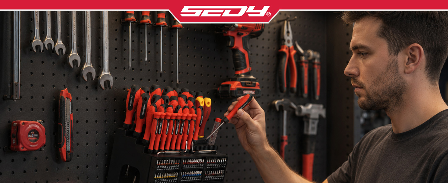 101-Piece Magnetic Screwdriver Set with 60 Bits, Ratchet and Storage Rack