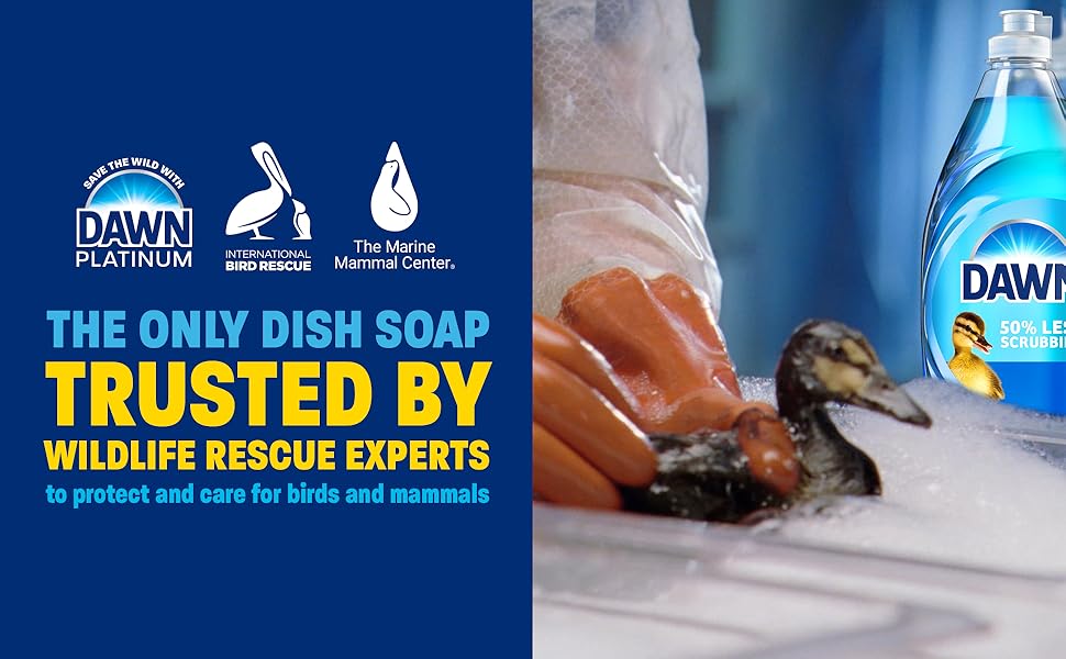 The only dish soap trusted by wildlife rescue experts to protect and care for birds and mammals.