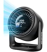 Gaiatop Desk Fan, Touch Control LED Display Small Portable Fans, 5 Speeds Strong Airflow, Ultra Q...