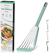 Nonstick Fish Spatula,Maywe Tanso Thin Slotted Spatulas Turner Silicone Fish Spatulas for Nonstic...