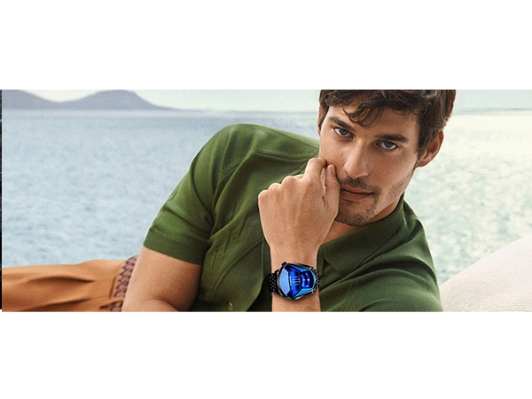 Creative Fashion Blue LED Binary Digital Watches Men's Stainless Stee