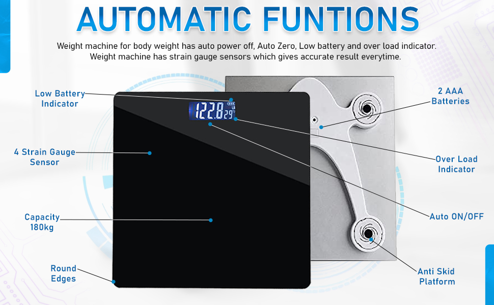 Smart Scale Step-on Technology with Easy Read LCD