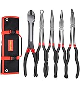 TOOLEAGUE 5Pcs Extra Long Needle Nose Pliers Set, 11
