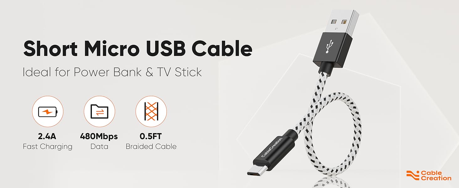 short micro usb cable